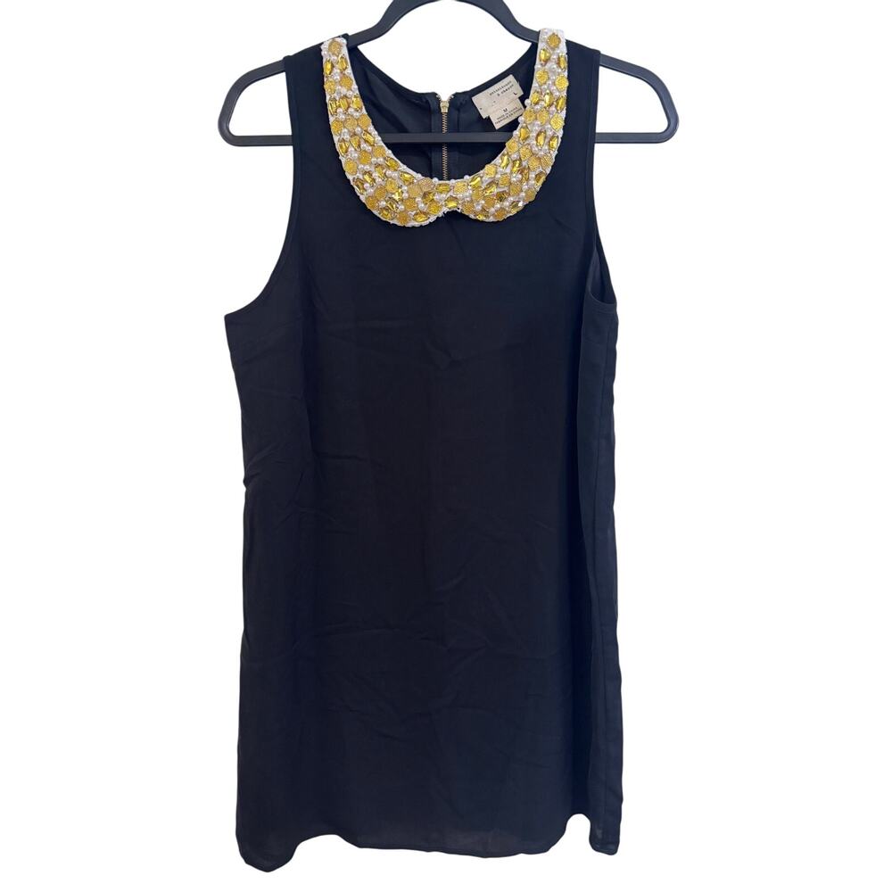 NWOT COINCIDENCE & CHANCE Embellished Bib Black Dress M (1359)